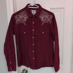 Panhandle Western Cotton Women's Embroidered Button Down Shirt